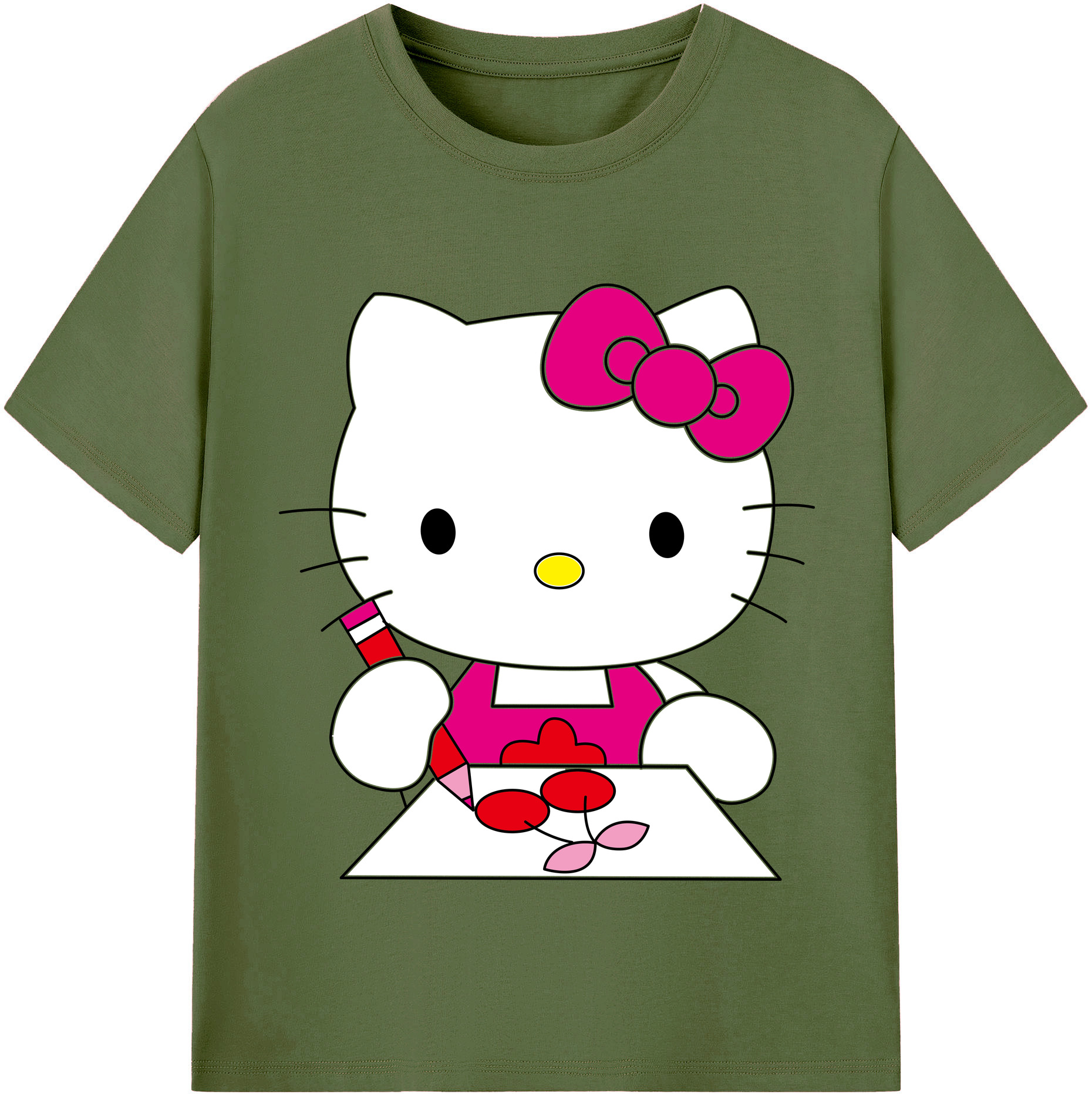 （画像用） Hello Kitty ハローキティ 綿100％半袖Tシャツ（フロントプリント）